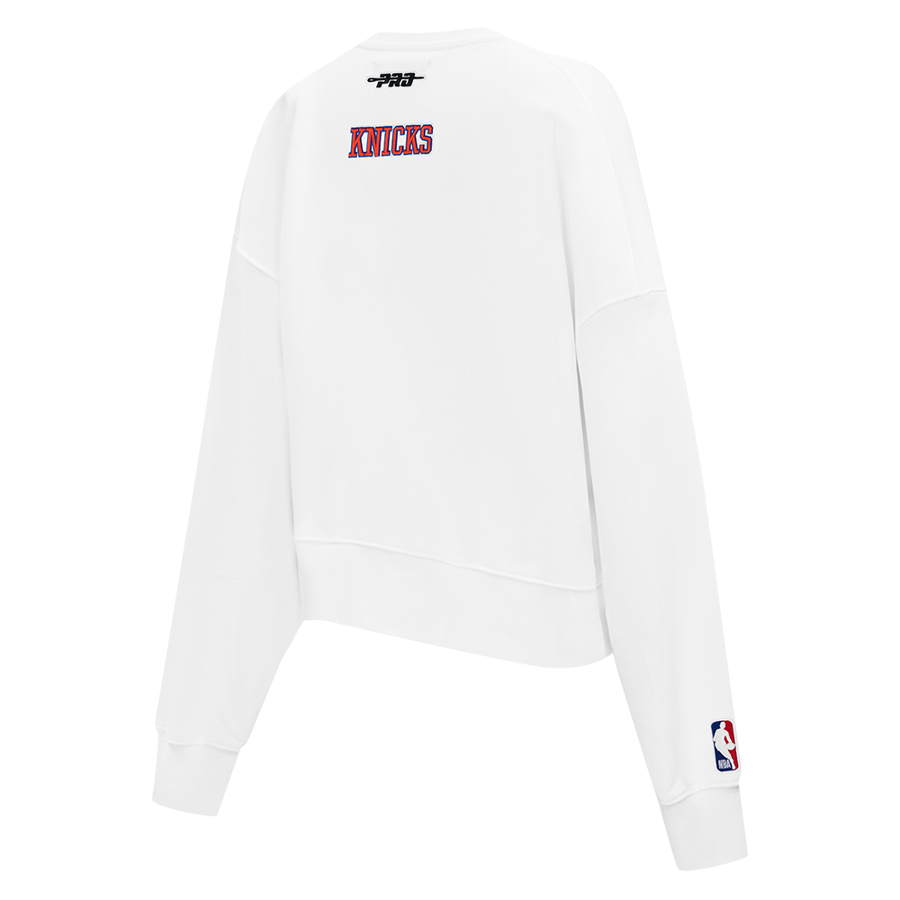 NBA NEW YORK KNICKS CLASSIC CHENILLE WOMEN'S SWEATSHIRT (WHITE)