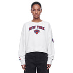 NBA NEW YORK KNICKS CLASSIC CHENILLE WOMEN'S SWEATSHIRT (WHITE)
