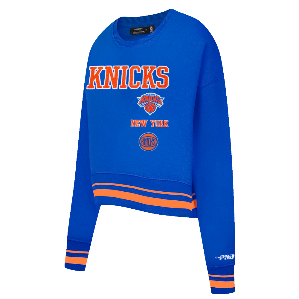 NBA NEW YORK KNICKS RETRO CLASSICS WOMEN'S SWEATSHIRT (ROYAL/ORANGE/ROYAL)