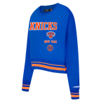 NBA NEW YORK KNICKS RETRO CLASSICS WOMEN'S SWEATSHIRT (ROYAL/ORANGE/ROYAL)