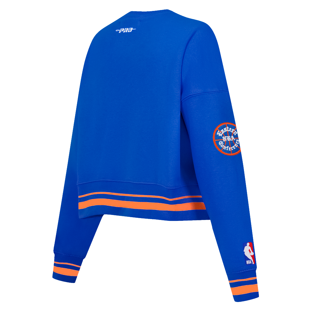 NBA NEW YORK KNICKS RETRO CLASSICS WOMEN'S SWEATSHIRT (ROYAL/ORANGE/ROYAL)