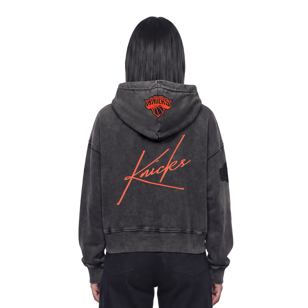 NBA NEW YORK KNICKS ECLIPSE WOMEN'S SWEATSHIRT (WASHED BLACK)