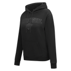NBA NEW YORK KNICKS TRIPLE BLACK CHANDAIL À CAPUCHON EN MOLLETON POUR FEMME (TRIPLE NOIR FEMME)