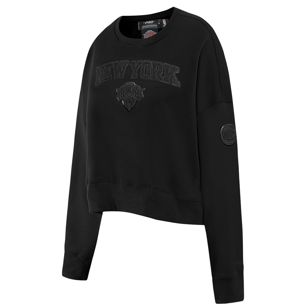 NBA NEW YORK KNICKS TRIPLE BLACK WOMEN'S FLC CREWNECK (TRIPLE BLACK WOMEN'S)