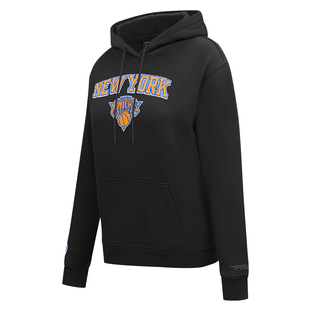 NBA NEW YORK KNICKS CLASSIC FLEECE PULLOVER HOODIE (BLACK)