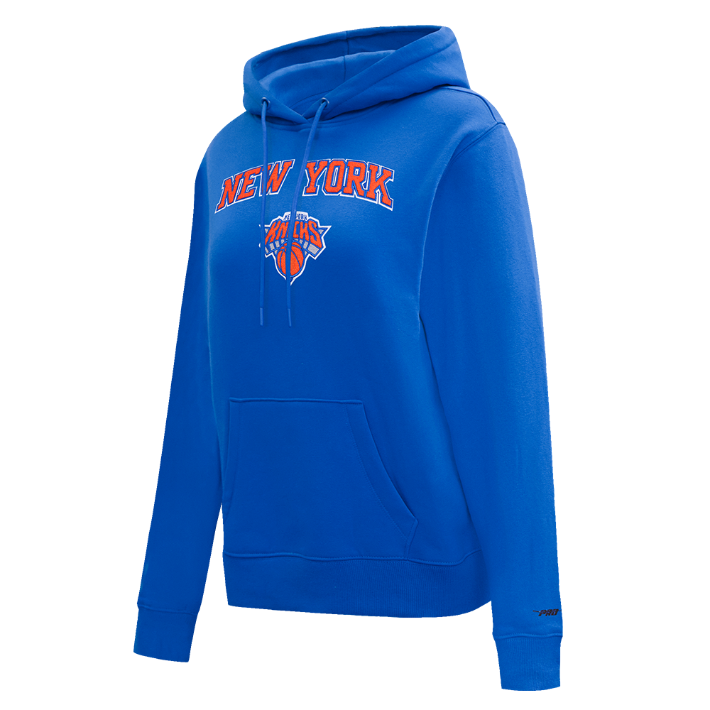 NBA NEW YORK KNICKS CLASSIC WOMEN'S FLEECE PULLOVER HOODIE (ROYAL BLUE)