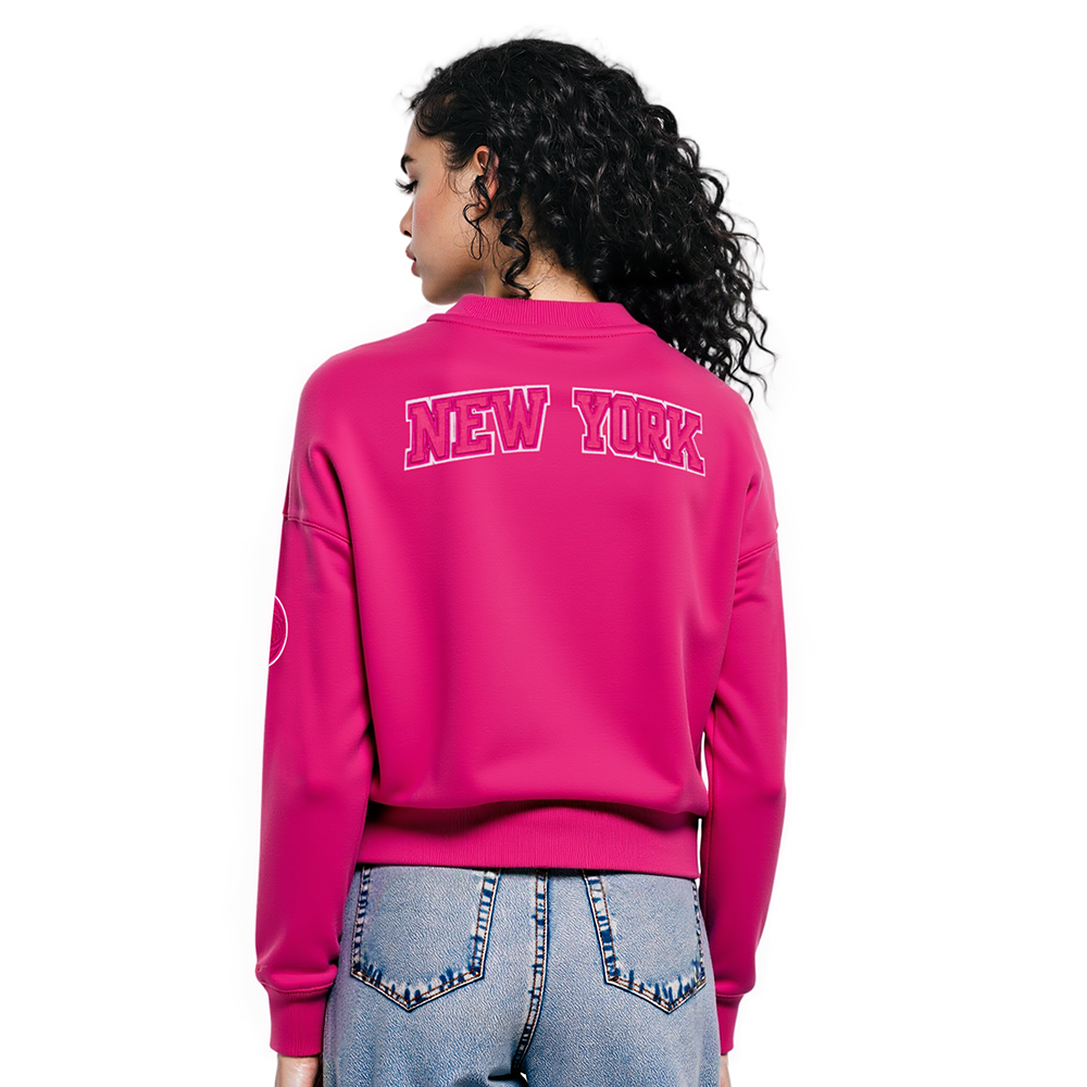 NBA NEW YORK KNICKS TRIPLE PINK WOMEN'S FLC CREWNECK (BEETROOT PURPLE)