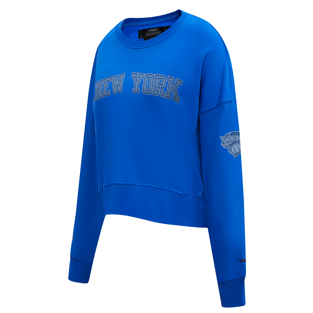 NBA NEW YORK KNICKS VARSITY BLUES WOMEN'S CREWNECK (ROYAL BLUE)