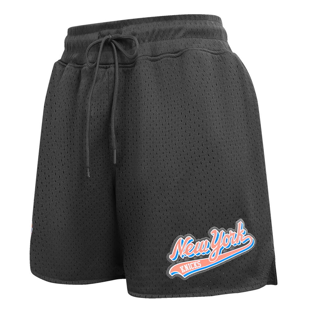 NBA NEW YORK KNICKS SCRIPT TAIL WOMEN'S MESH SHORT (BLACK)