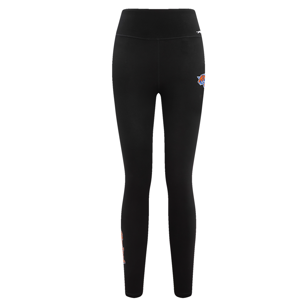 NBA NEW YORK KNICKS SCRIPT TAIL WOMEN'S HIGH WAIST JERSEY LEGGING (BLACK)
