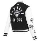 NBA NEW YORK KNICKS WOMEN'S VARSITY JACKET (BLACK/WHITE)