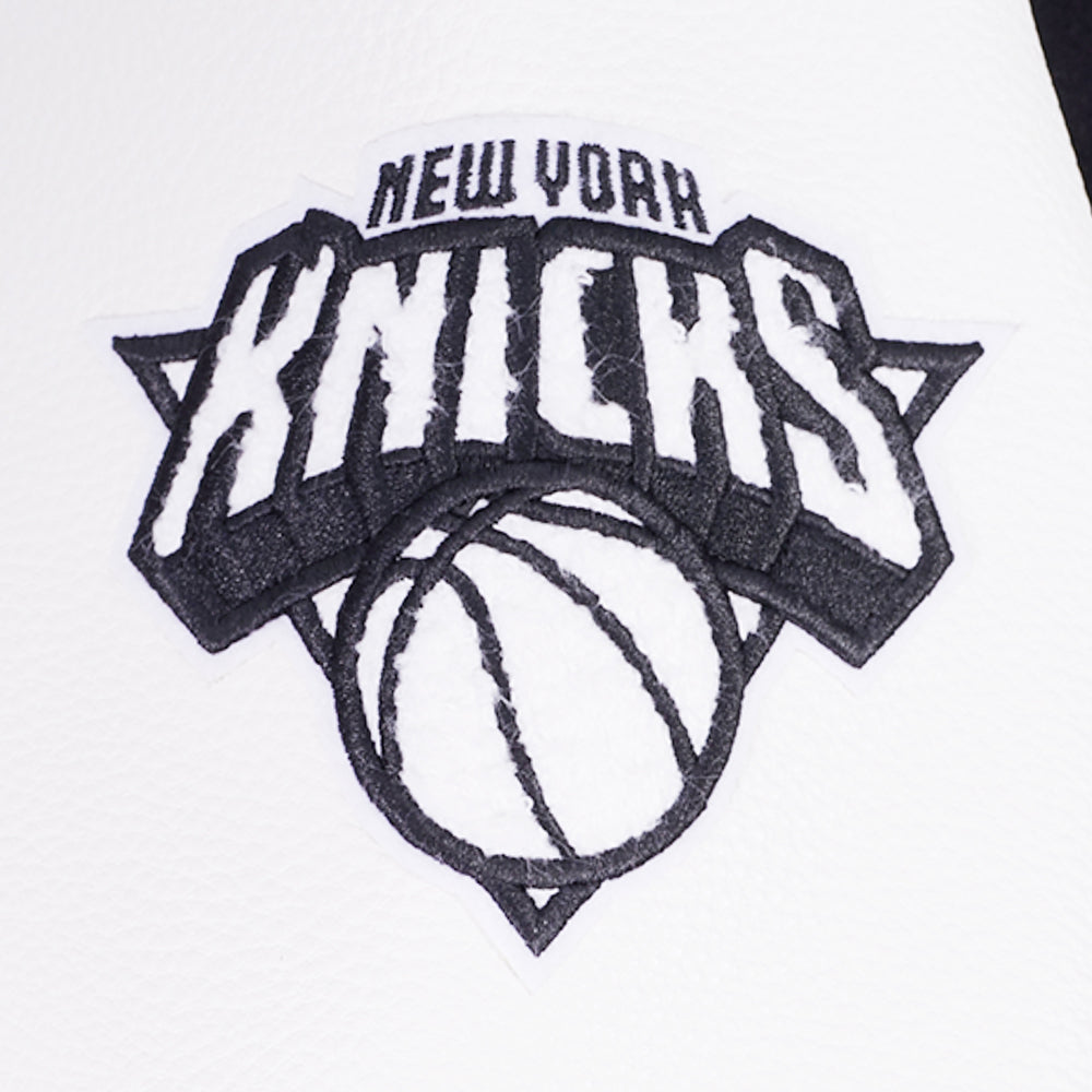 NBA NEW YORK KNICKS WOMEN'S VARSITY JACKET (BLACK/WHITE)