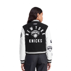 NBA NEW YORK KNICKS WOMEN'S VARSITY JACKET (BLACK/WHITE)
