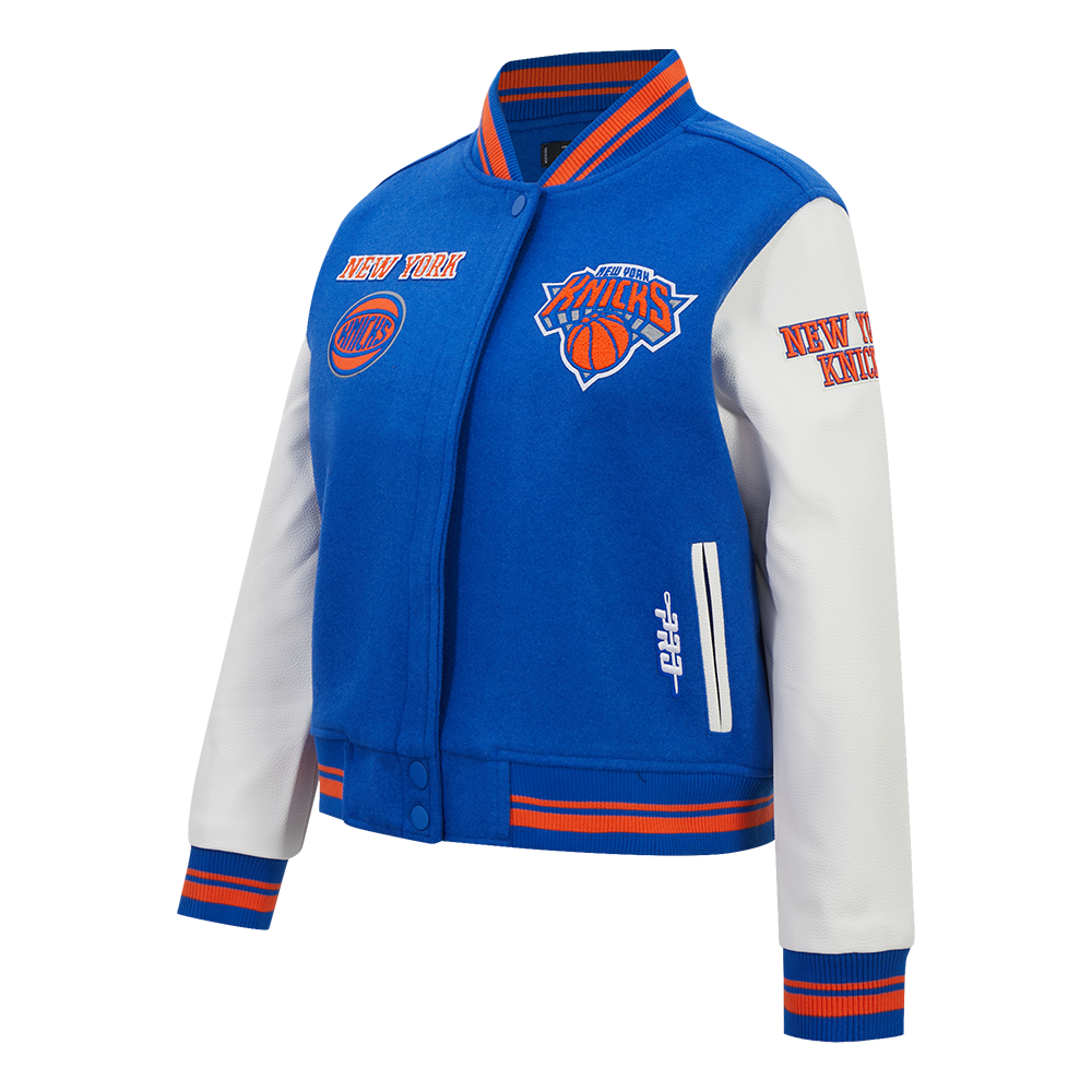 NBA NEW YORK KNICKS RETRO CLASSICS WOMEN'S COAT (ROYAL/ORANGE/ROYAL)