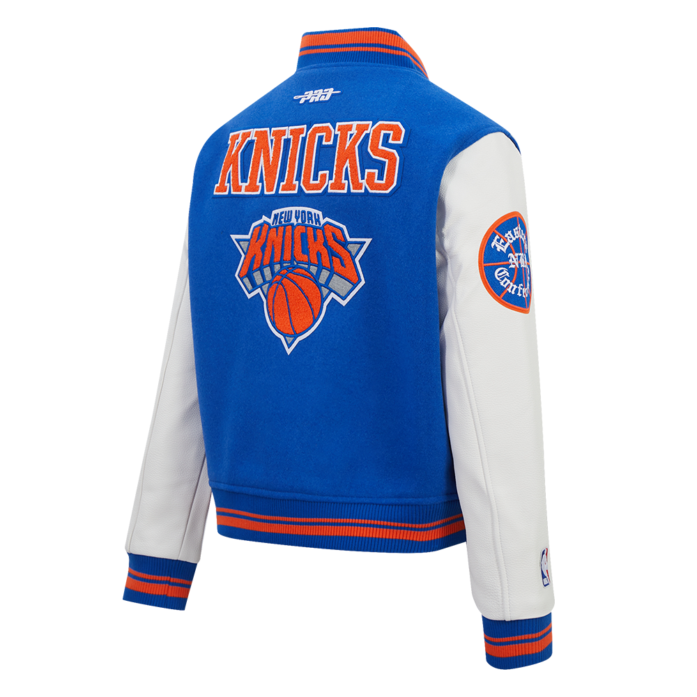 NBA NEW YORK KNICKS RETRO CLASSICS WOMEN'S COAT (ROYAL/ORANGE/ROYAL)
