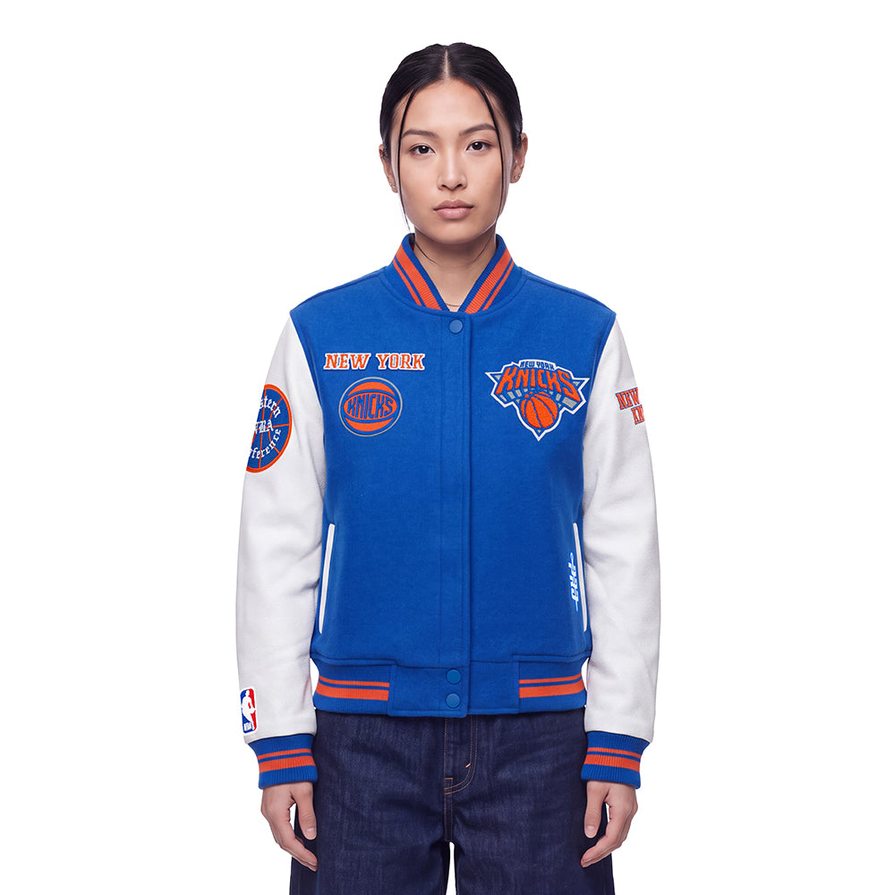 NBA NEW YORK KNICKS RETRO CLASSICS WOMEN'S COAT (ROYAL/ORANGE/ROYAL)