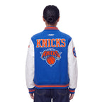 NBA NEW YORK KNICKS RETRO CLASSICS WOMEN'S COAT (ROYAL/ORANGE/ROYAL)