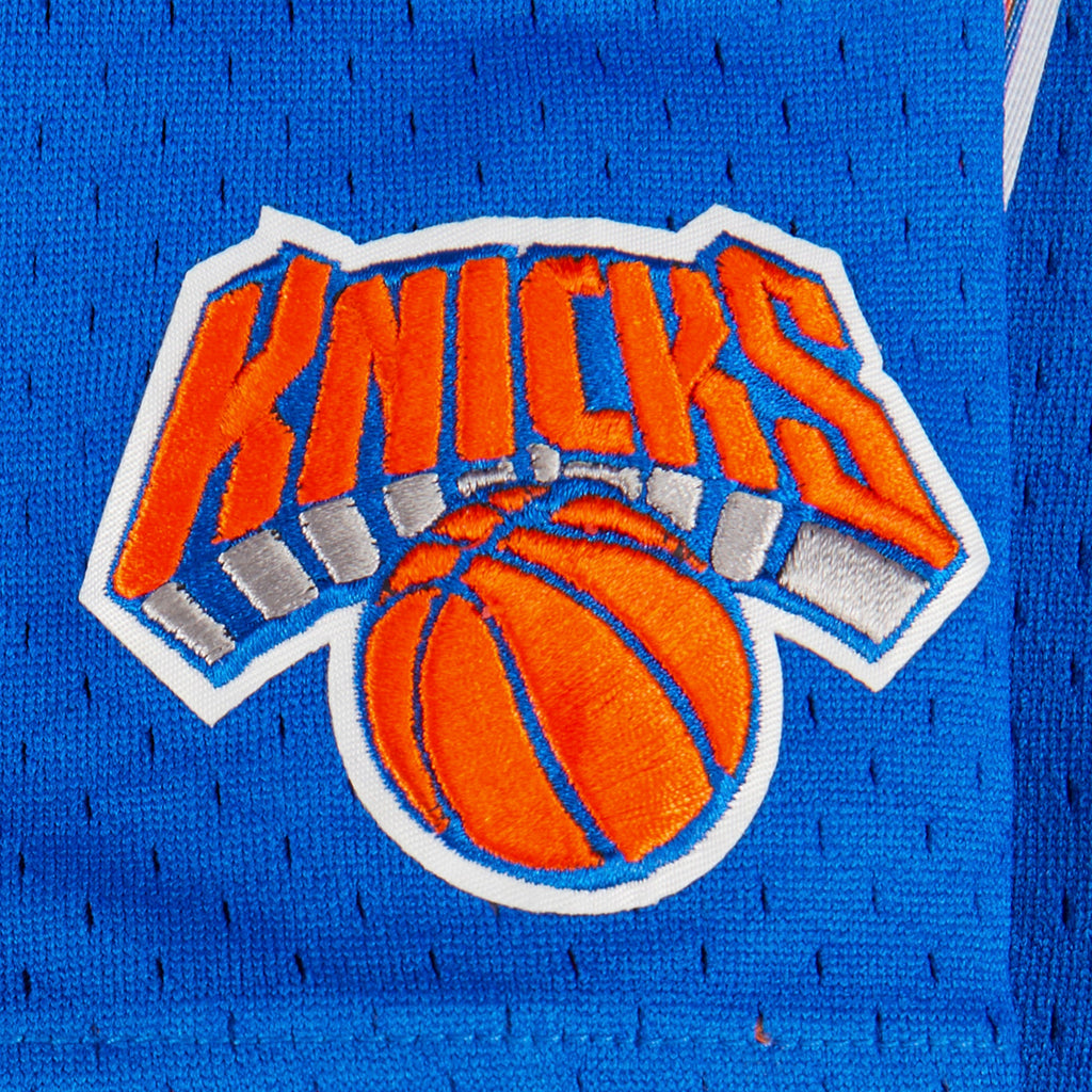 NBA NEW YORK KNICKS CLASSIC T-SHIRT EN FILET À MANCHES COURTES POUR GARÇON ENFANT (BLEU ROYAL/ORANGE)