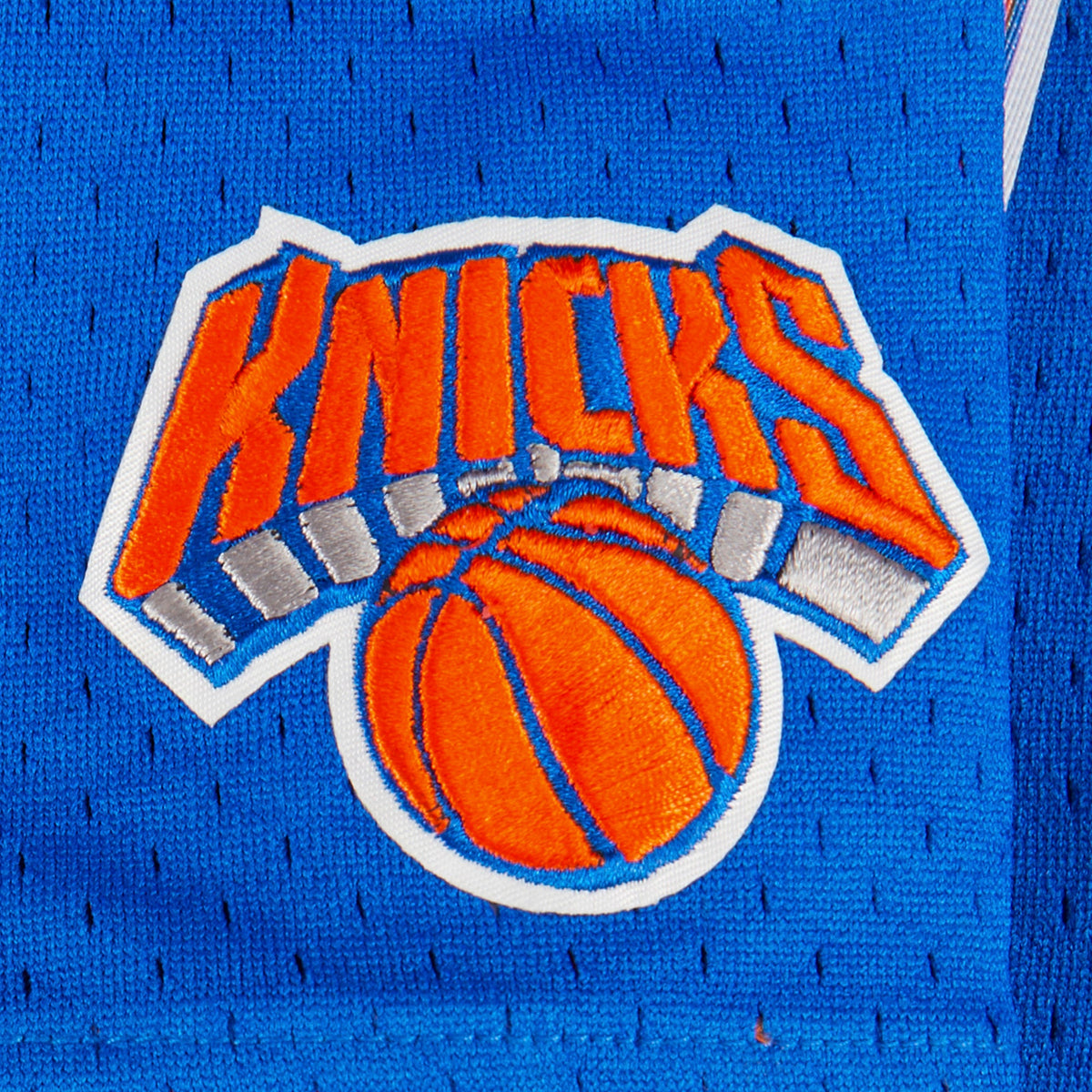 NBA NEW YORK KNICKS CLASSIC T-SHIRT EN FILET À MANCHES COURTES POUR GARÇON ENFANT (BLEU ROYAL/ORANGE)