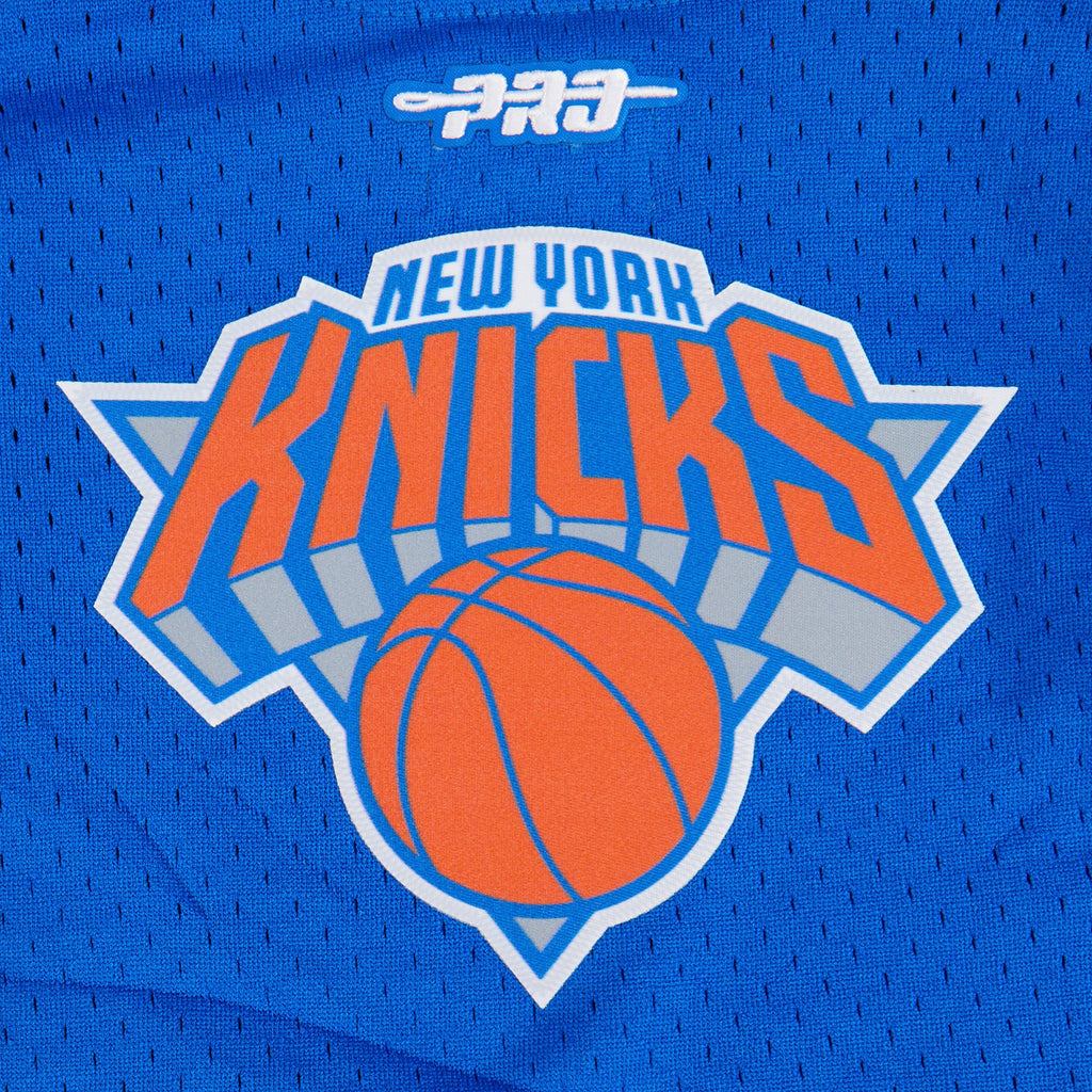 NBA NEW YORK KNICKS CLASSIC T-SHIRT EN FILET À MANCHES COURTES POUR GARÇON ENFANT (BLEU ROYAL/ORANGE)
