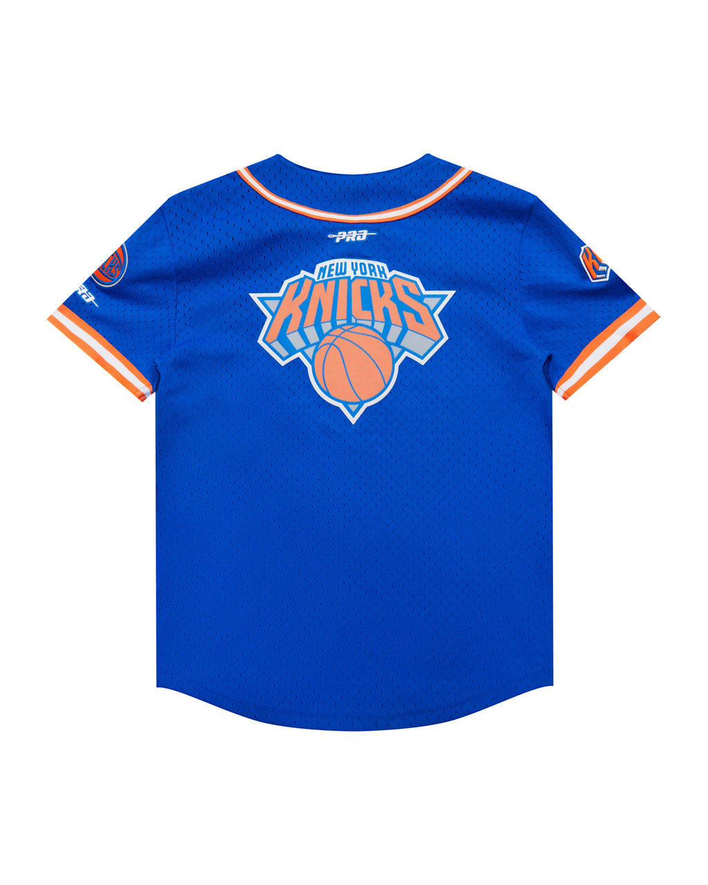 NBA NEW YORK KNICKS CLASSIC CHEMISE BOUTONNÉE EN FILET POUR GARÇON ENFANT (BLEU ROYAL/ORANGE)