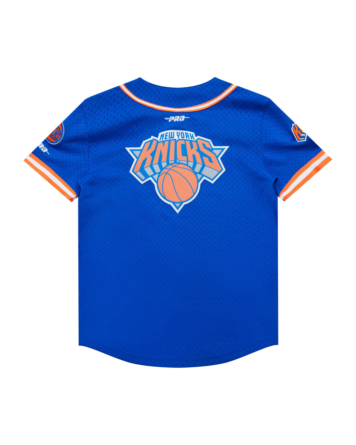 NBA NEW YORK KNICKS CLASSIC CHEMISE BOUTONNÉE EN FILET POUR GARÇON ENFANT (BLEU ROYAL/ORANGE)