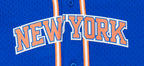 NBA NEW YORK KNICKS CLASSIC CHEMISE BOUTONNÉE EN FILET POUR GARÇON ENFANT (BLEU ROYAL/ORANGE)