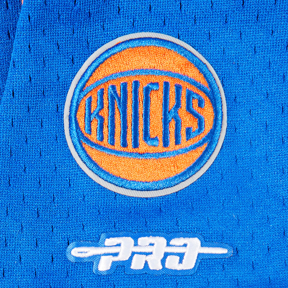 NBA NEW YORK KNICKS CLASSIC CHEMISE BOUTONNÉE EN FILET POUR GARÇON ENFANT (BLEU ROYAL/ORANGE)
