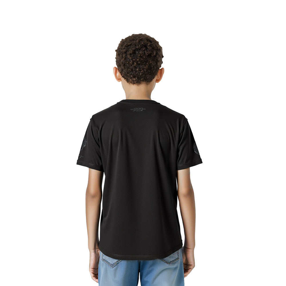 NBA NEW YORK KNICKS TRIPLE BLACK LITTLE BOY'S SHORT SLEEVE TEE (BLACK)