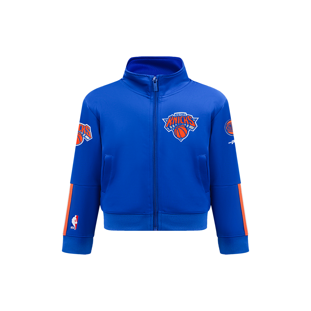 NBA NEW YORK KNICKS CLASSIC VESTE D'ENTRAÎNEMENT POUR GARÇON ENFANT (BLEU ROYAL/ORANGE)