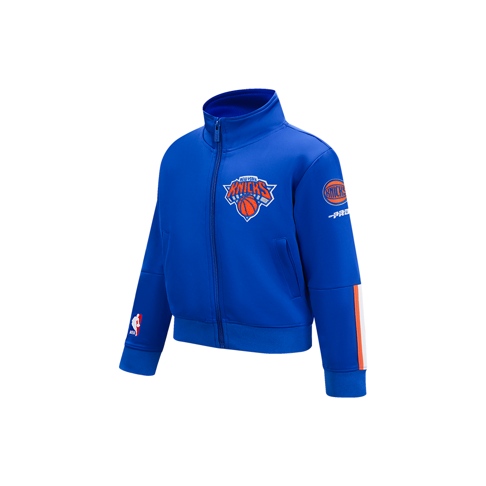 NBA NEW YORK KNICKS CLASSIC VESTE D'ENTRAÎNEMENT POUR GARÇON ENFANT (BLEU ROYAL/ORANGE)