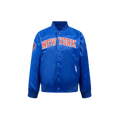 NBA NEW YORK KNICKS CLASSIC BLOUSON EN SATIN POUR GARÇON ENFANT (BLEU ROYAL)