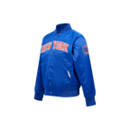 NBA NEW YORK KNICKS CLASSIC BLOUSON EN SATIN POUR GARÇON ENFANT (BLEU ROYAL)