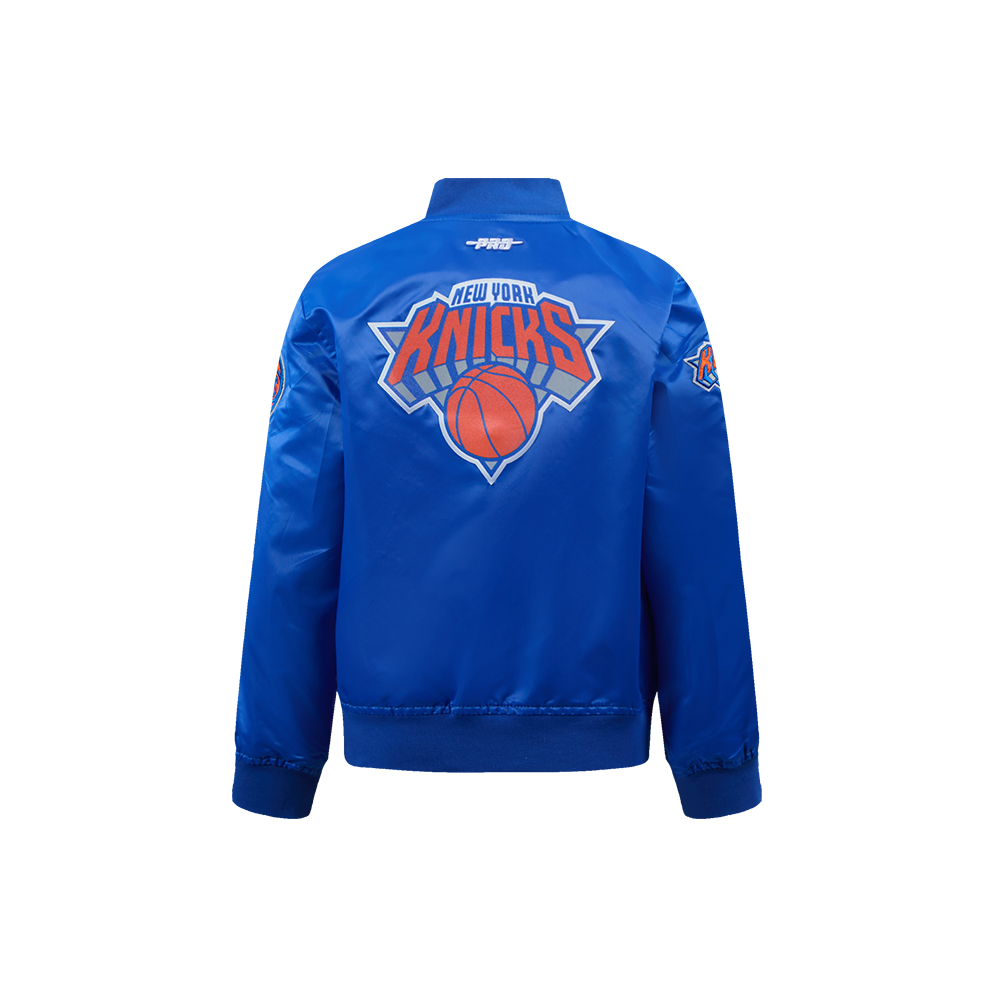 NBA NEW YORK KNICKS CLASSIC BLOUSON EN SATIN POUR GARÇON ENFANT (BLEU ROYAL)