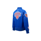 NBA NEW YORK KNICKS CLASSIC BLOUSON EN SATIN POUR GARÇON ENFANT (BLEU ROYAL)