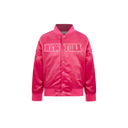 NBA NEW YORK KNICKS TRIPLE PINK LITTLE GIRL'S SATIN JACKET (BEETROOT PURPLE)