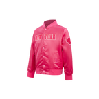 NBA NEW YORK KNICKS TRIPLE PINK LITTLE GIRL'S SATIN JACKET (BEETROOT PURPLE)
