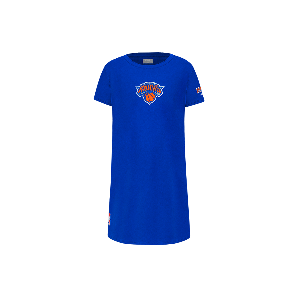 NBA NEW YORK KNICKS CLASSIC ROBE T-SHIRT POUR FILLE ENFANT (BLEU ROYAL)