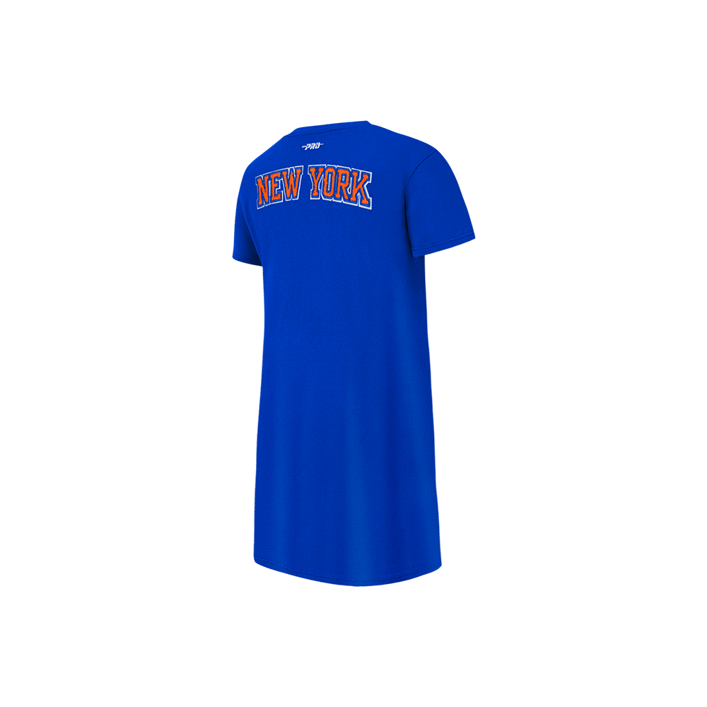 NBA NEW YORK KNICKS CLASSIC ROBE T-SHIRT POUR FILLE ENFANT (BLEU ROYAL)