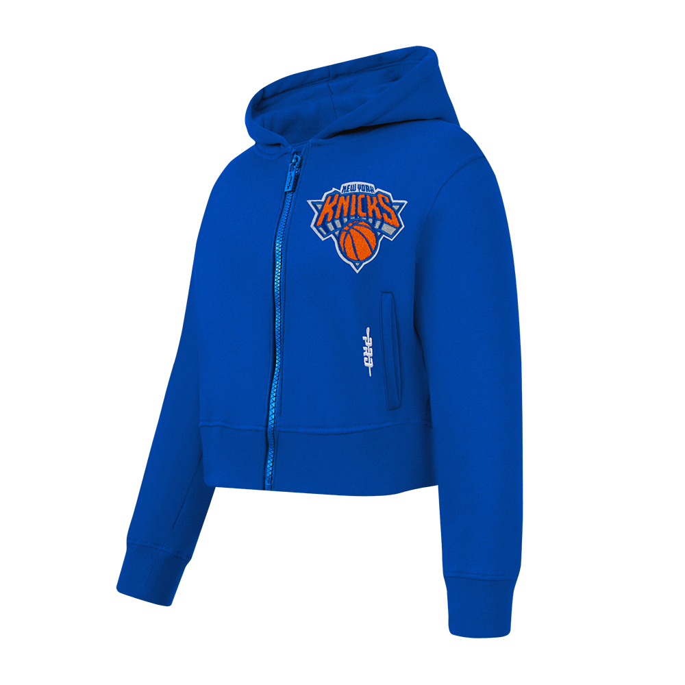 NBA NEW YORK KNICKS CLASSIC LITTLE GIRLS  FLEECE FULL ZIP HOODIE (ROYAL BLUE)