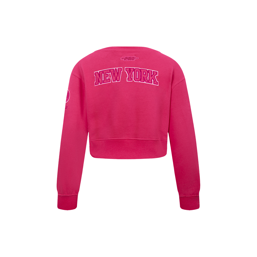 NBA NEW YORK KNICKS TRIPLE PINK LITTLE GIRL'S FLEECE CREWNECK (BEETROOT PURPLE)