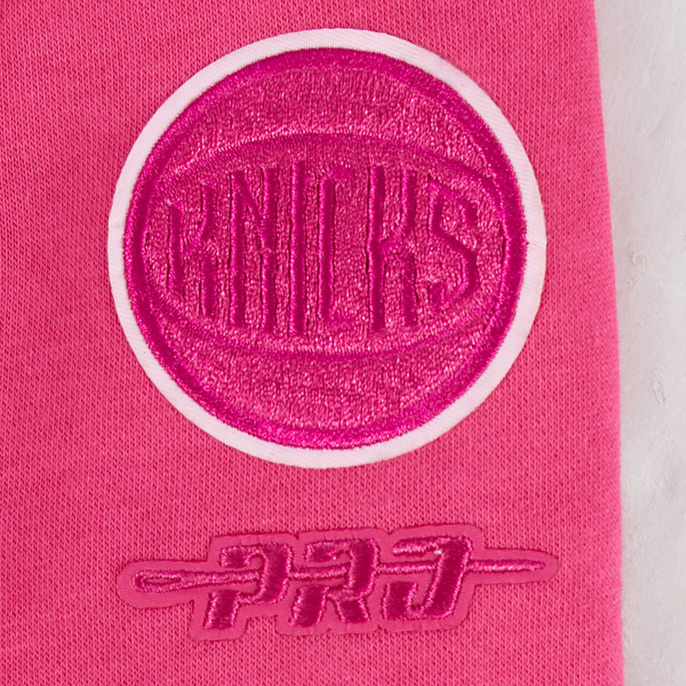 NBA NEW YORK KNICKS TRIPLE PINK LITTLE GIRL'S FLEECE CREWNECK (BEETROOT PURPLE)