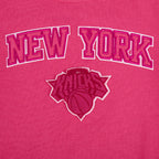 NBA NEW YORK KNICKS TRIPLE PINK LITTLE GIRL'S FLEECE CREWNECK (BEETROOT PURPLE)