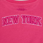 NBA NEW YORK KNICKS TRIPLE PINK LITTLE GIRL'S FLEECE CREWNECK (BEETROOT PURPLE)