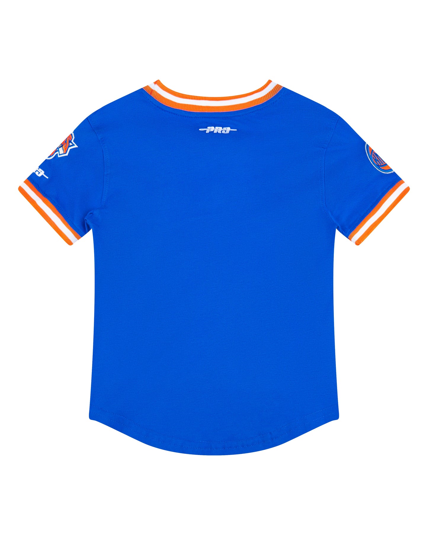 NBA NEW YORK KNICKS CLASSIC TODDLER BOYS SHORT SLEEVE STRIPED RIB TEE (ROYAL BLUE/ORANGE)