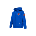 NBA NEW YORK KNICKS CLASSIC CHANDAIL À CAPUCHON EN MOLLETON À GLISSIÈRE POUR GARÇON BAMBIN (BLEU ROYAL)