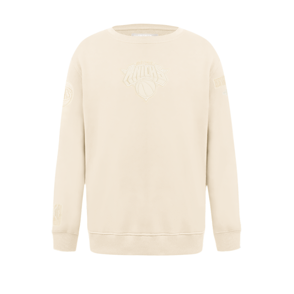 NBA NEW YORK KNICKS NEUTRAL TODDLER BOY'S FLEECE CREWNECK (EGGSHELL)