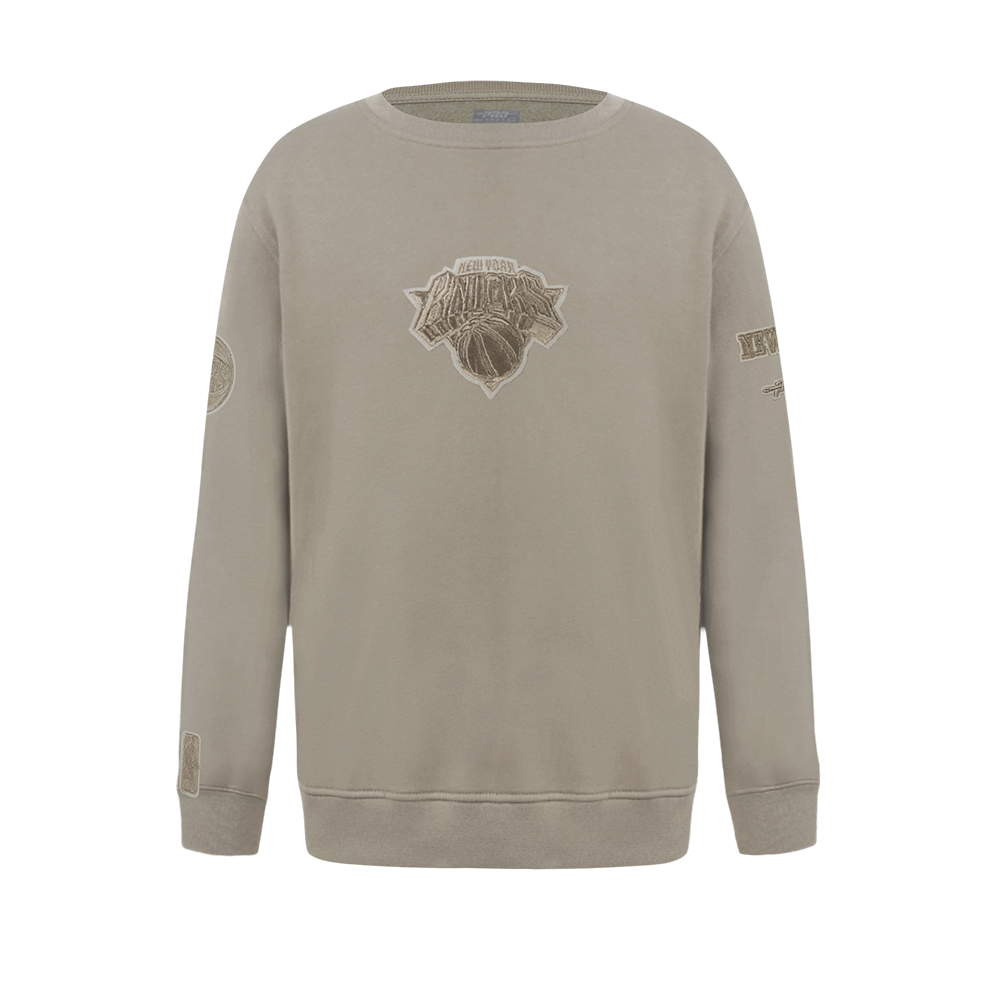 NBA NEW YORK KNICKS NEUTRAL TODDLER BOY'S FLEECE CREWNECK (TAUPE)