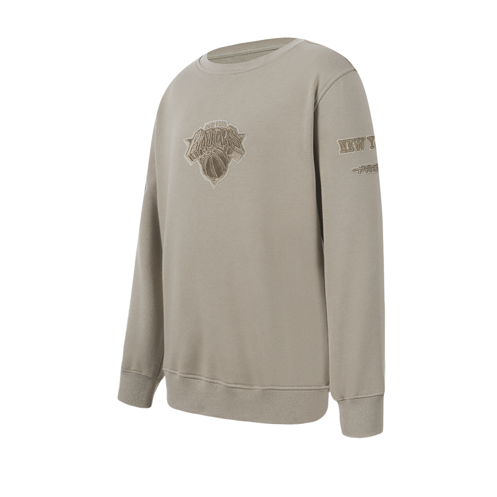 NBA NEW YORK KNICKS NEUTRAL TODDLER BOY'S FLEECE CREWNECK (TAUPE)