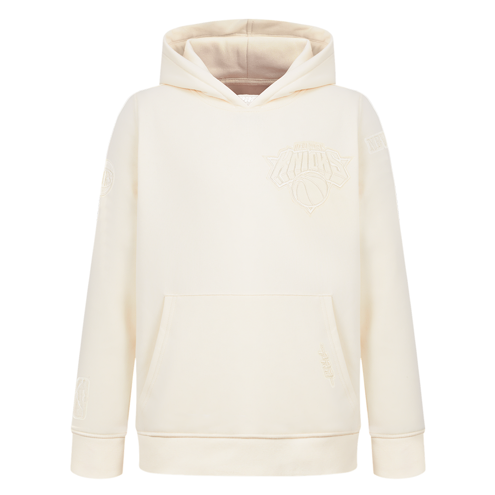 NBA NEW YORK KNICKS NEUTRAL TODDLER BOY'S FLEECE PULLOVER HOODIE (EGGSHELL)